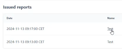 List of issued reports